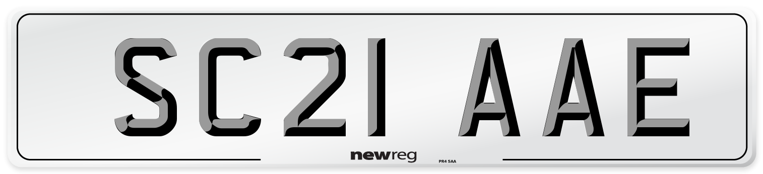 SC21 AAE Number Plate from New Reg